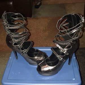 Bronze open Toe Bebe Heel